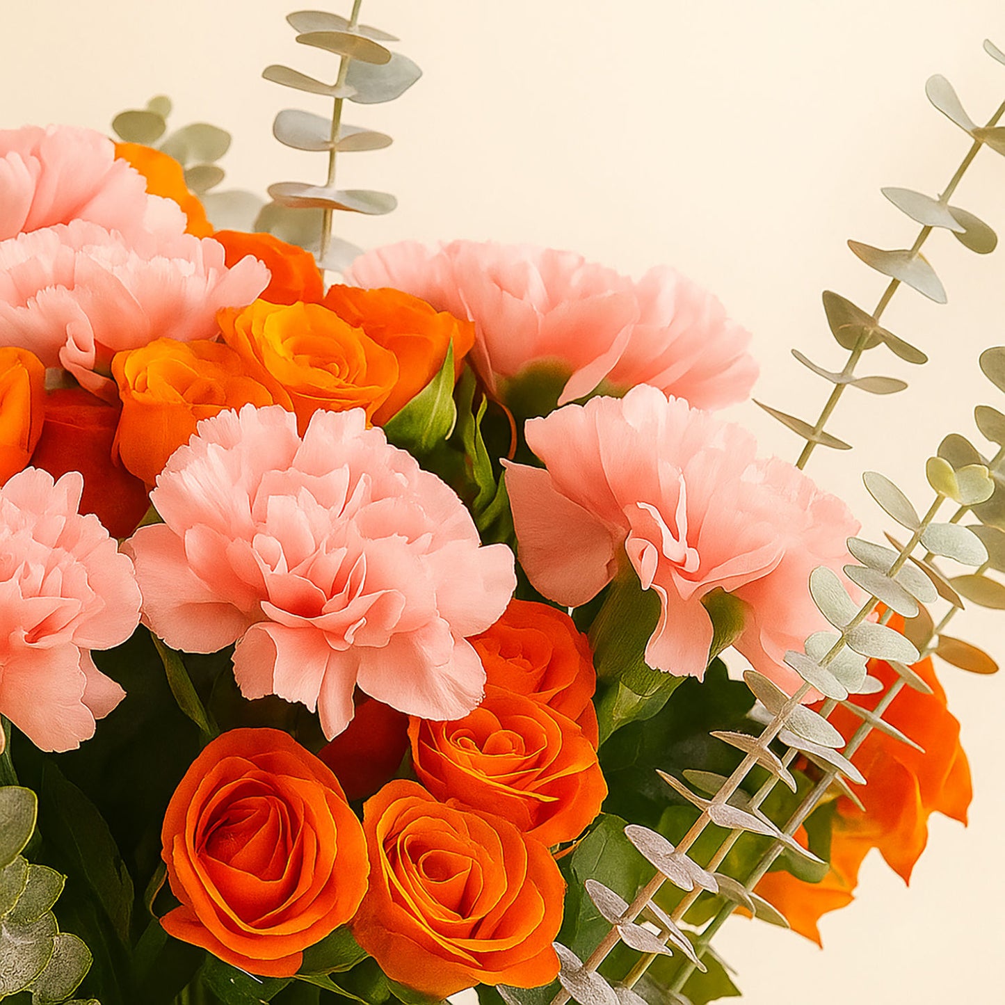 Roses n Carnations Silver Vase