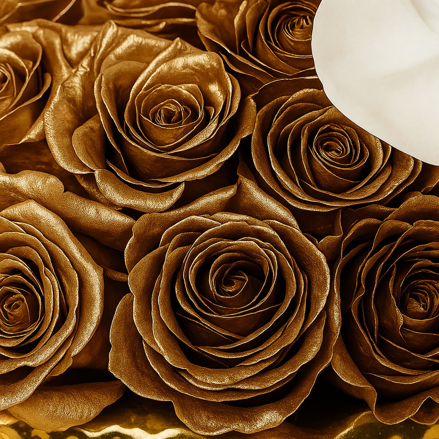 مزهرية ورود ذهبية بديعة