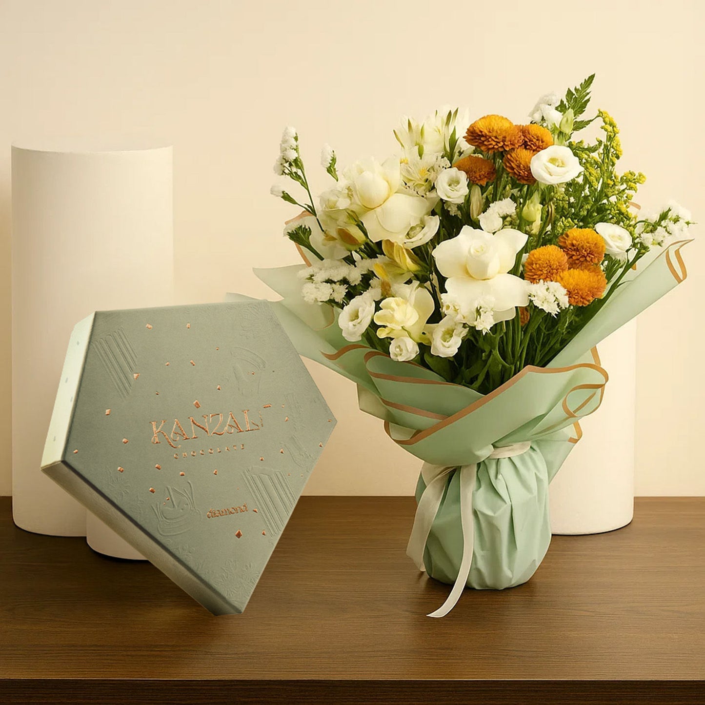 KANZAL Diamond Chocolate n Flower Bouquet