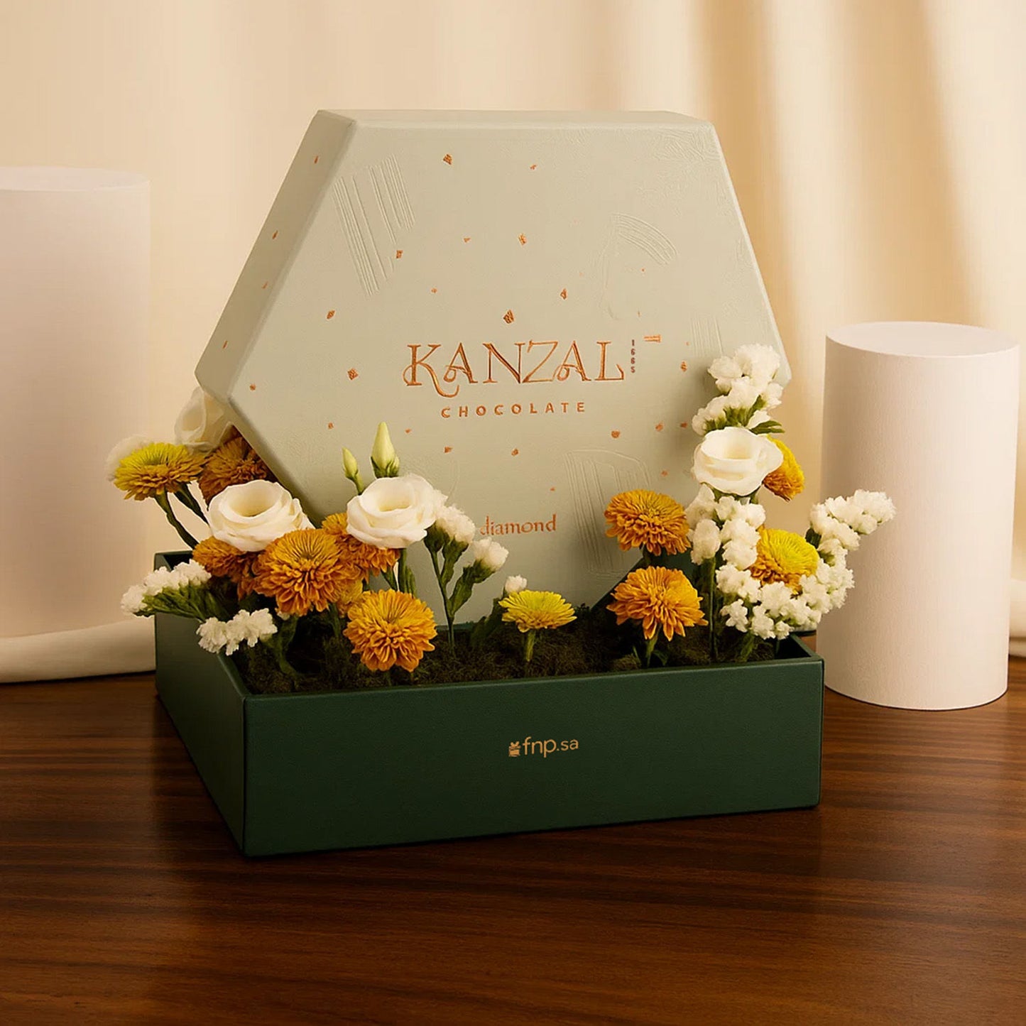 Marigold Flower Tray n Kanzal Chocolate Box