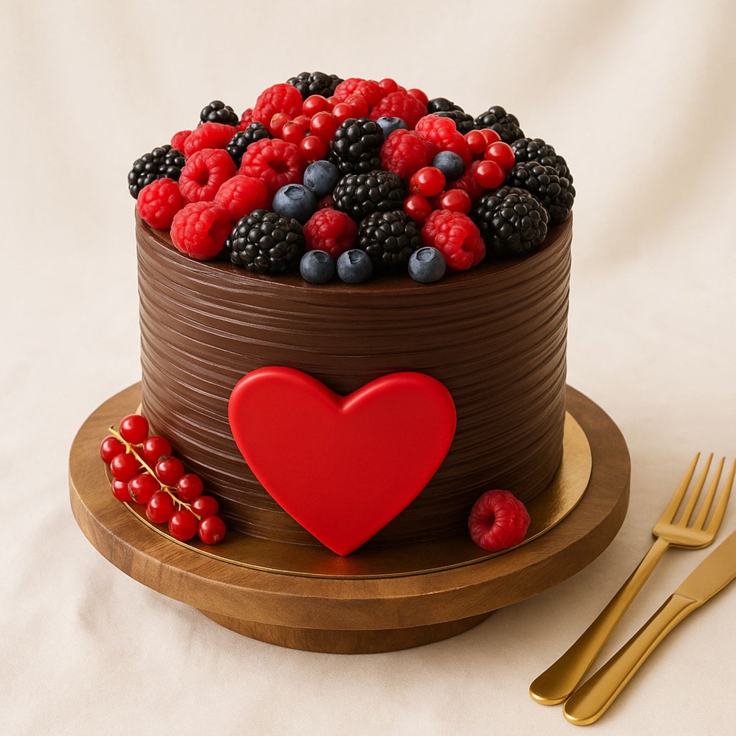 كيكة قلب التوت والكرز