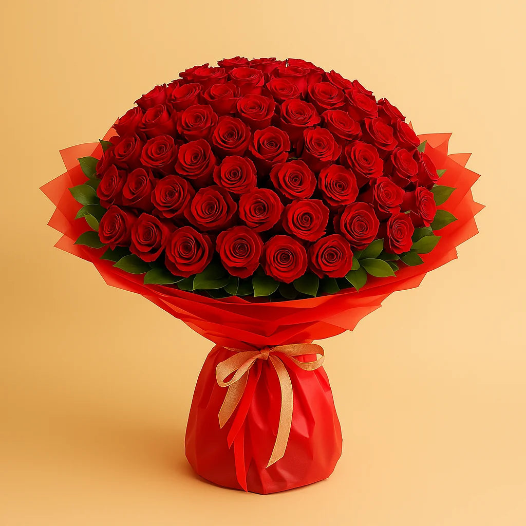 باقة ورد أسرار الحب | 100وردة حمراء