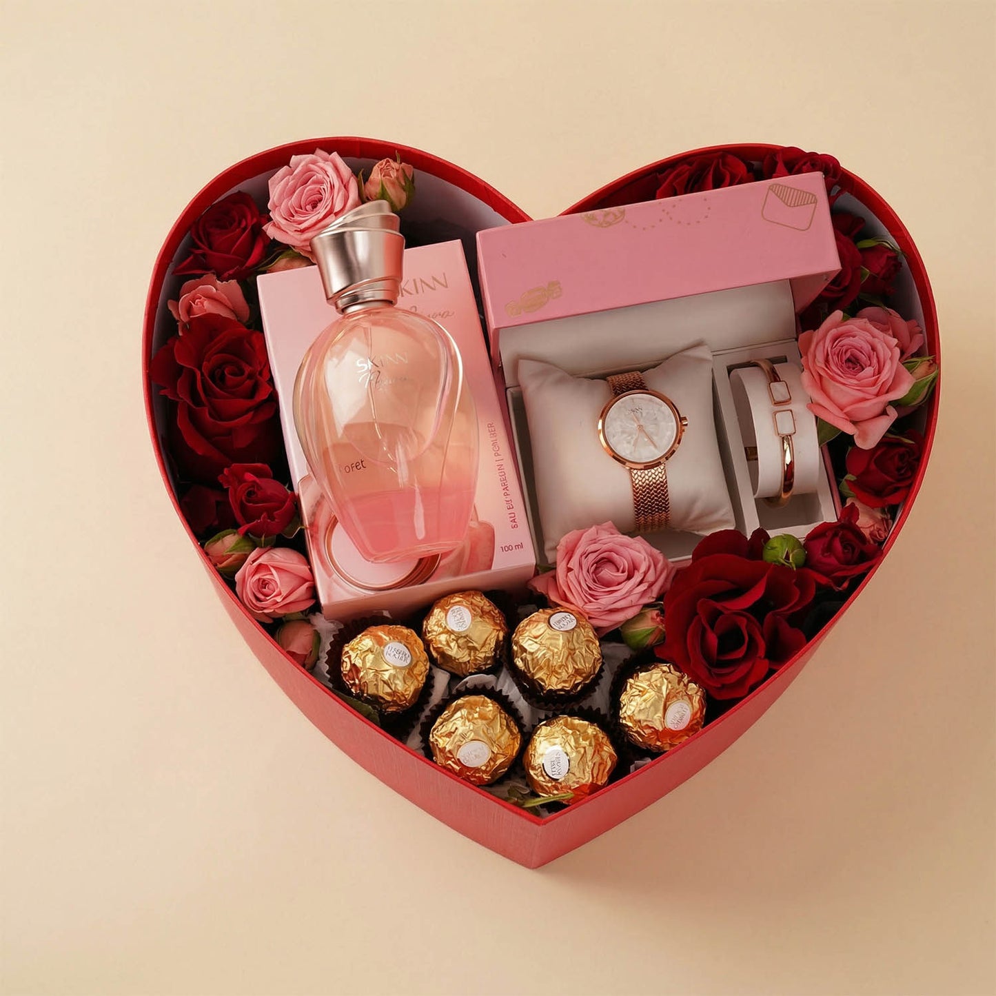 Titan Women Set with Flowers & SKINN Perfume