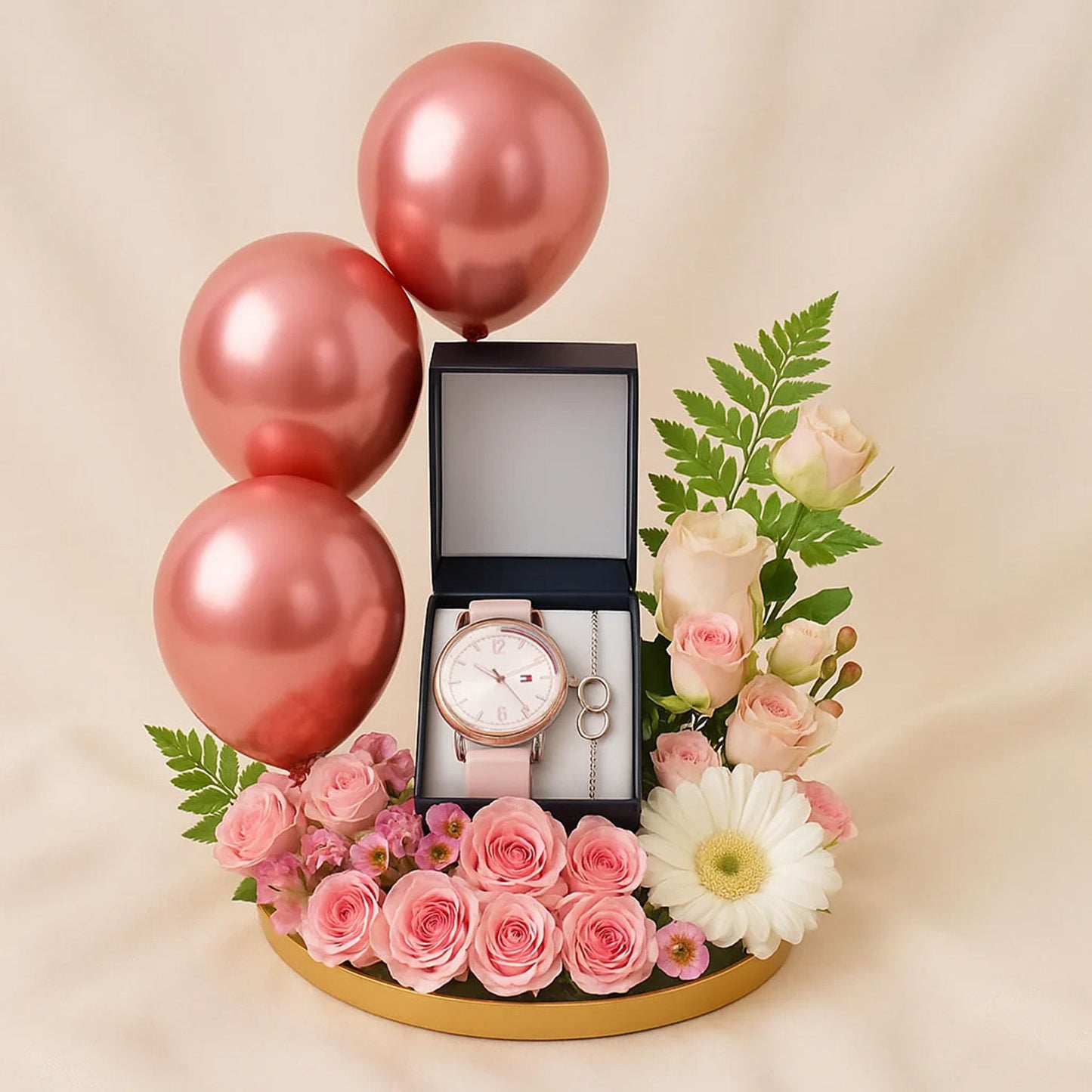 Tommy Hilfiger Women Watch Set n Flower Tray