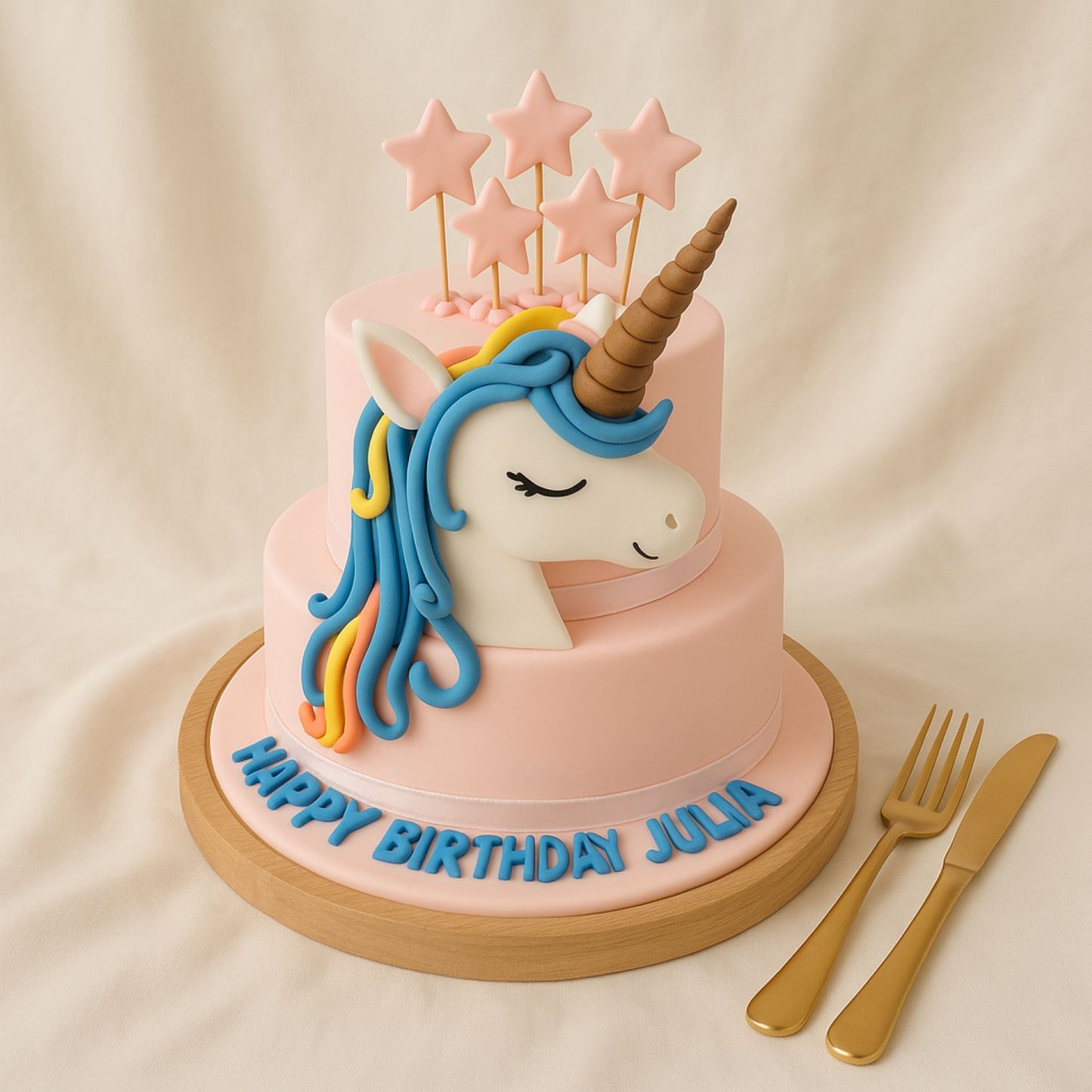 Unicorn Star Kids Birthday Cake