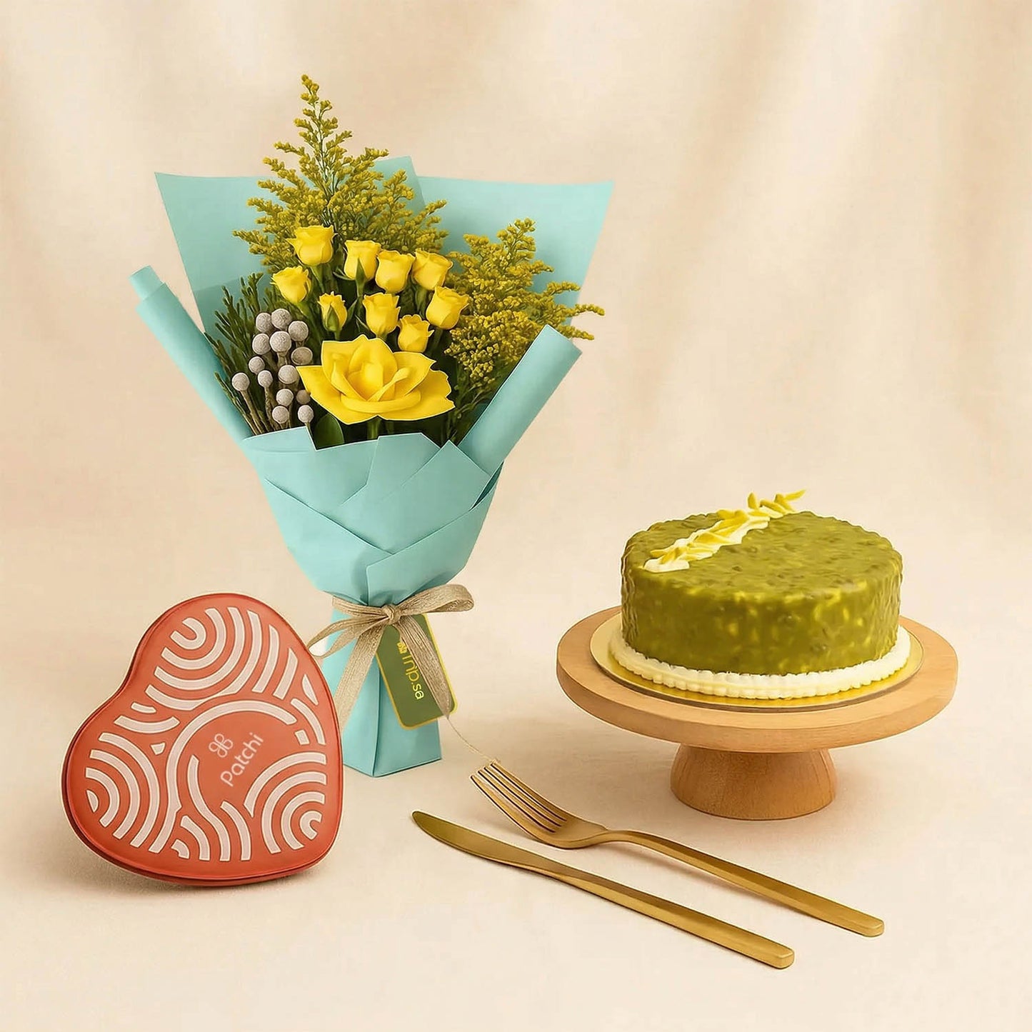 Yellow Elegance Flower Bouquet Set