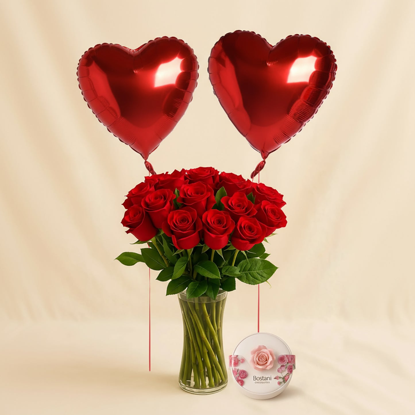 Zahia | Red Rose Vase Arrangement