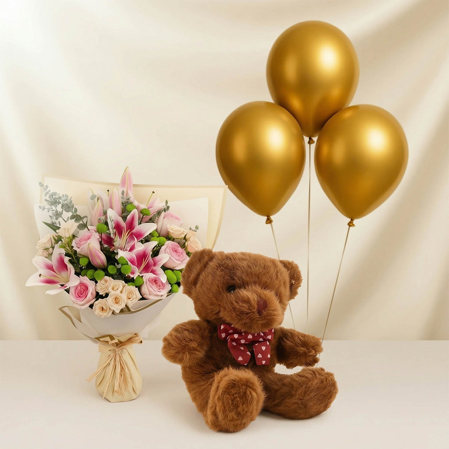 Lily n Roses Flower Bouquet