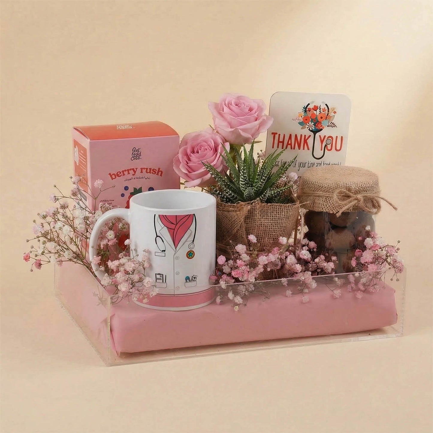 Roses & Gift Set for Female Doctor