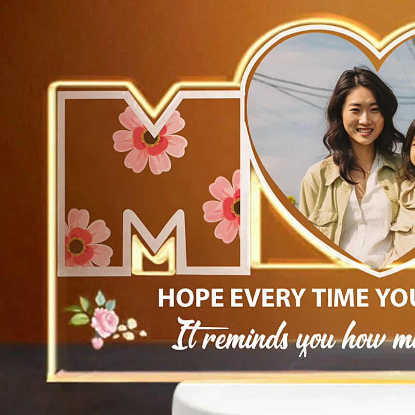 هدية للأم | ديكور اضاءة طاولة مخصص بالصورة