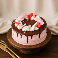 Chocolate Dripping Elegant Cream Cake