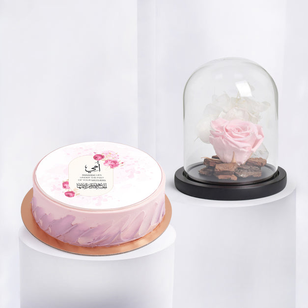 Eternal Pink Rose n Mom's Delight Cake
