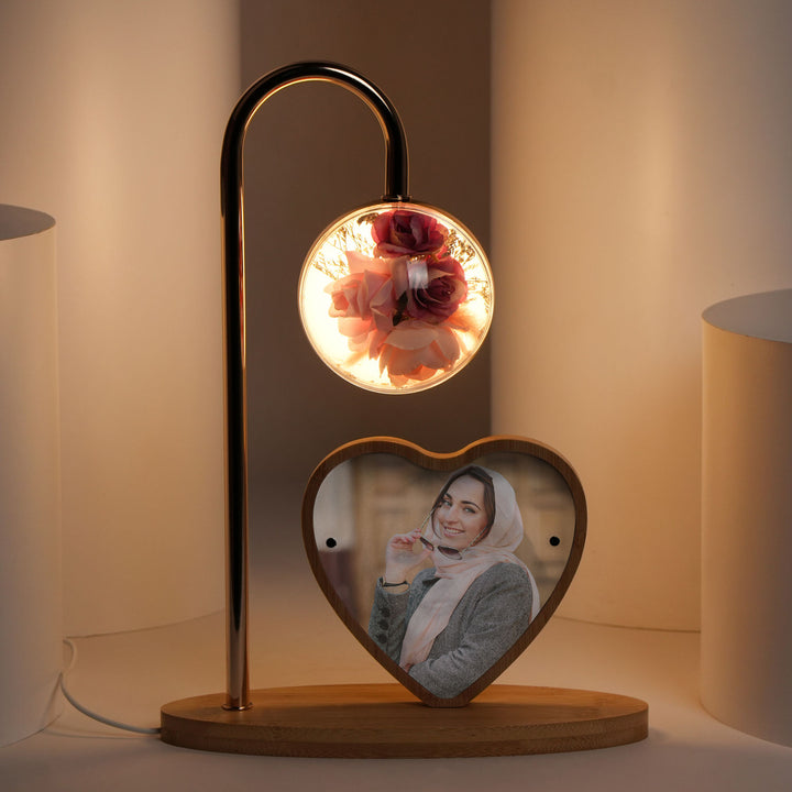 Pink Rose Customized Photo Lamp 