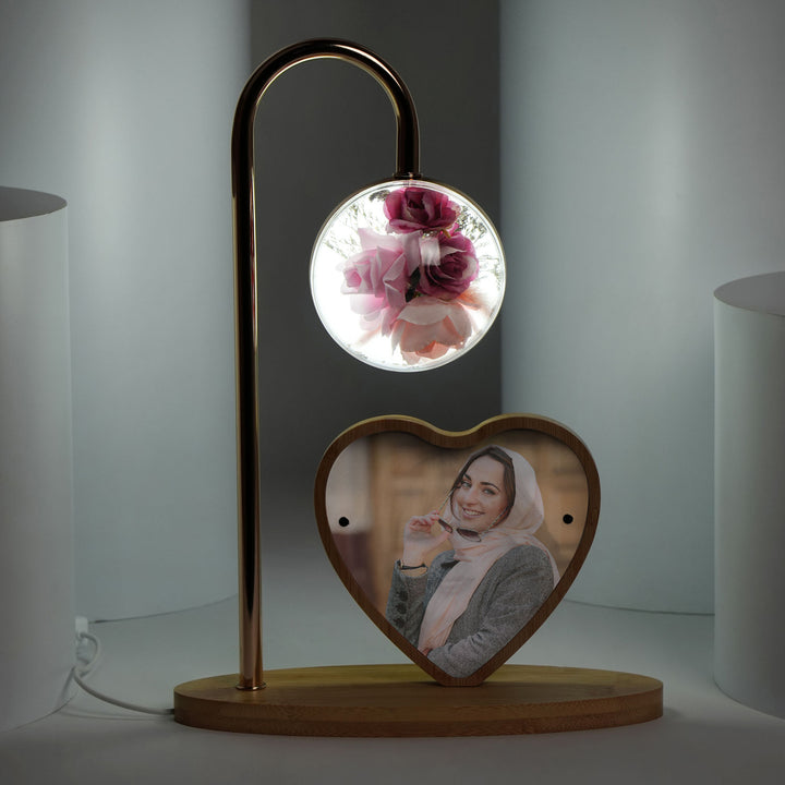 Pink Rose Customized Photo Lamp 