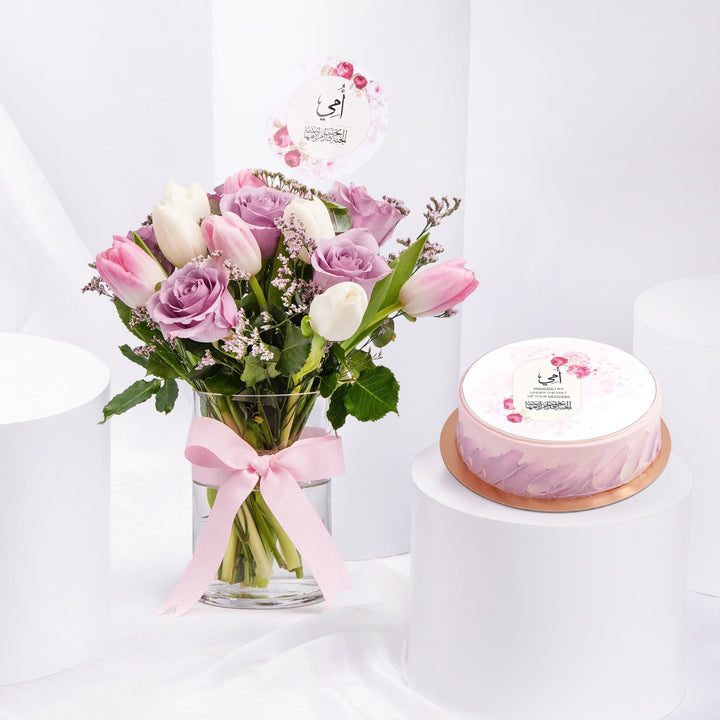 Tulip n Rose Elegant Vase For Mom