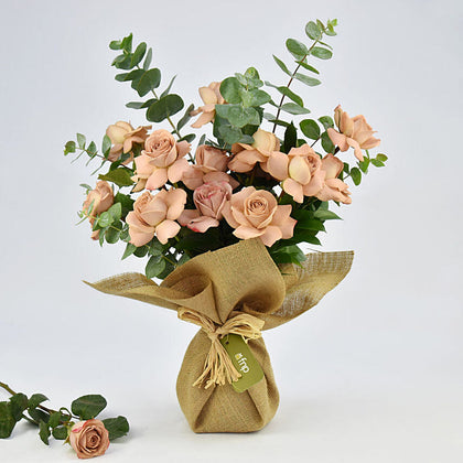 12 Cappuccino Roses Flower Bouquet