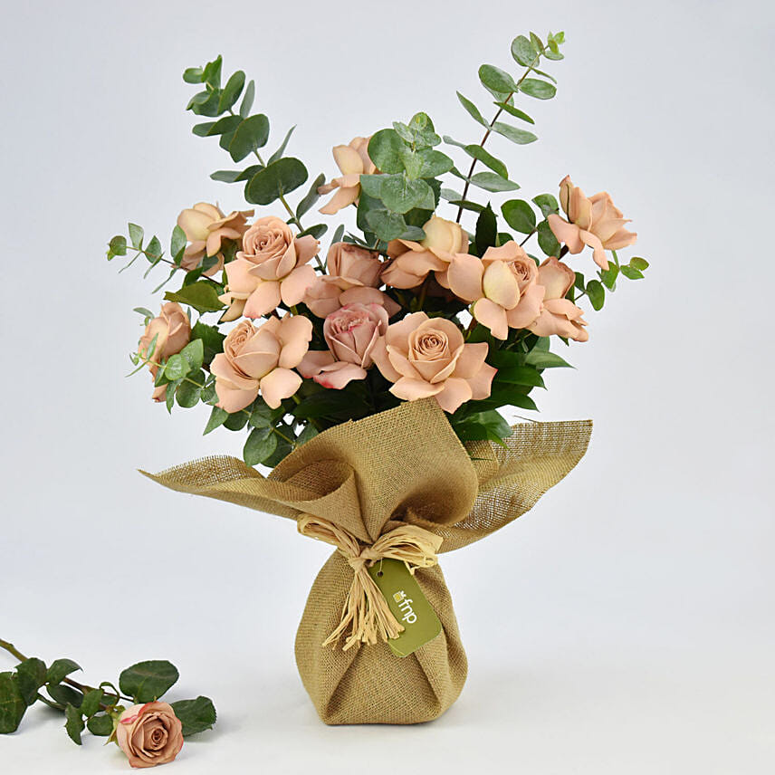 12 Cappuccino Roses Flower Bouquet