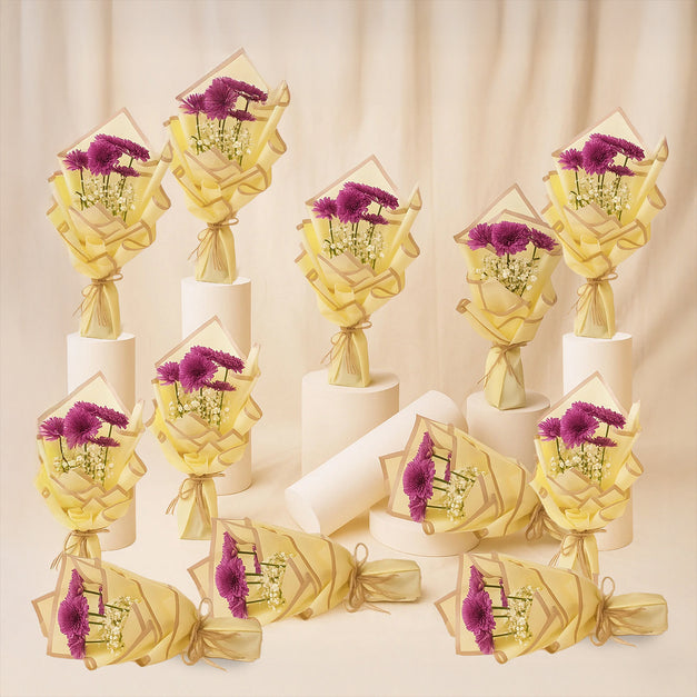 Purple Chrysanthemum Mini Flower Bouquets