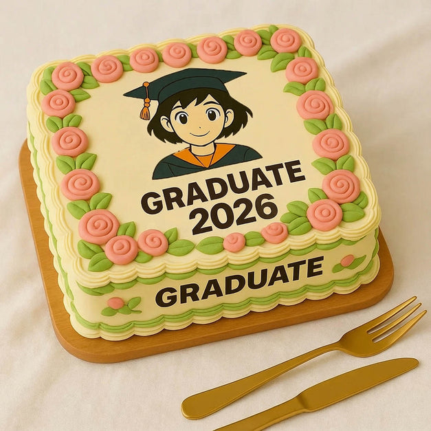 Graduate Floral Creamy Cake