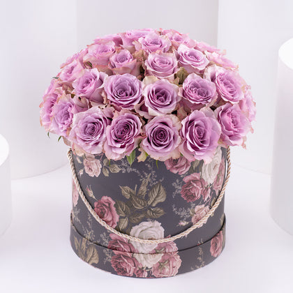 Graceful Purple Rose Box