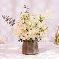 New Year Blessing White Flower Vase 
