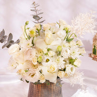 New Year Blessing White Flower Vase 
