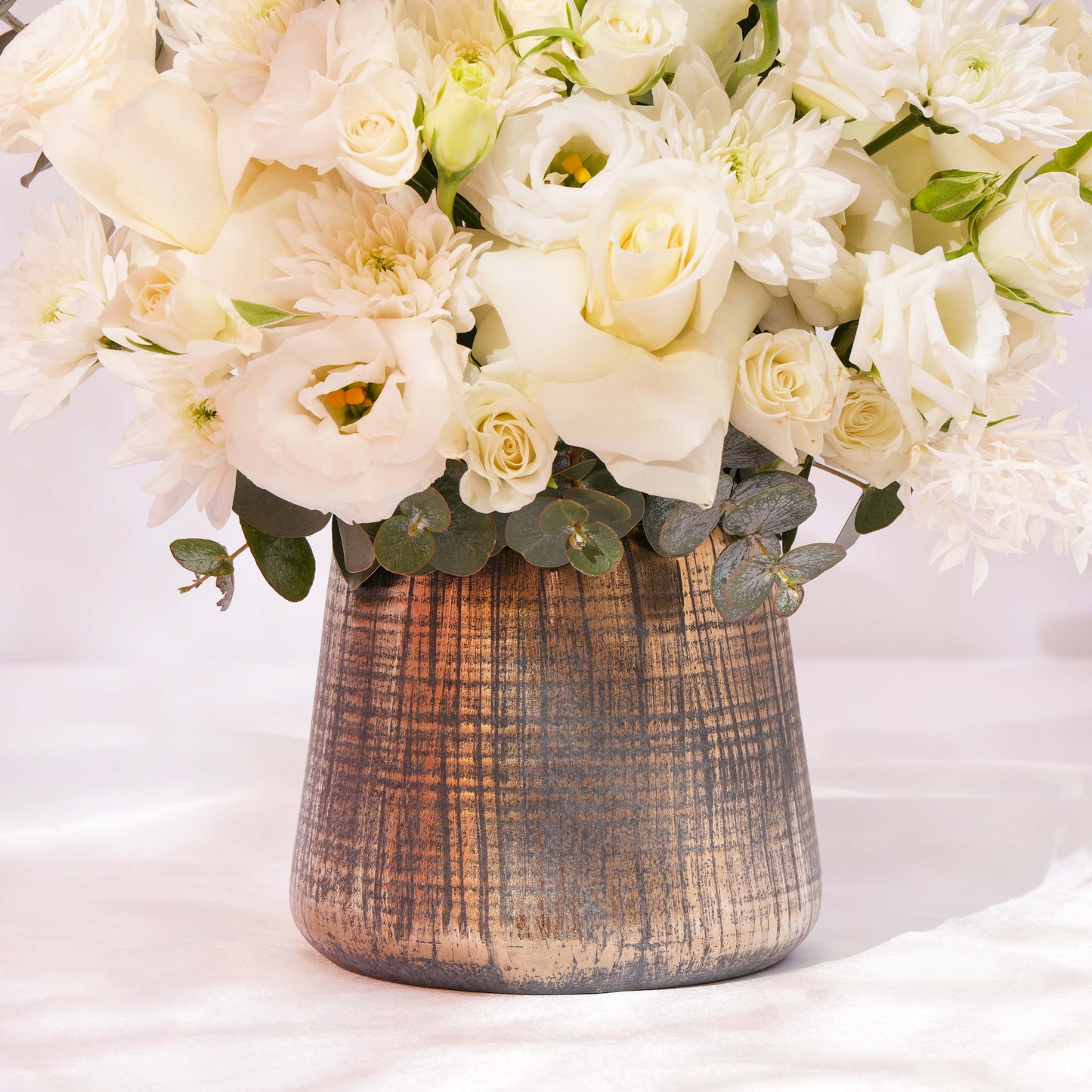 New Year Blessing White Flower Vase 