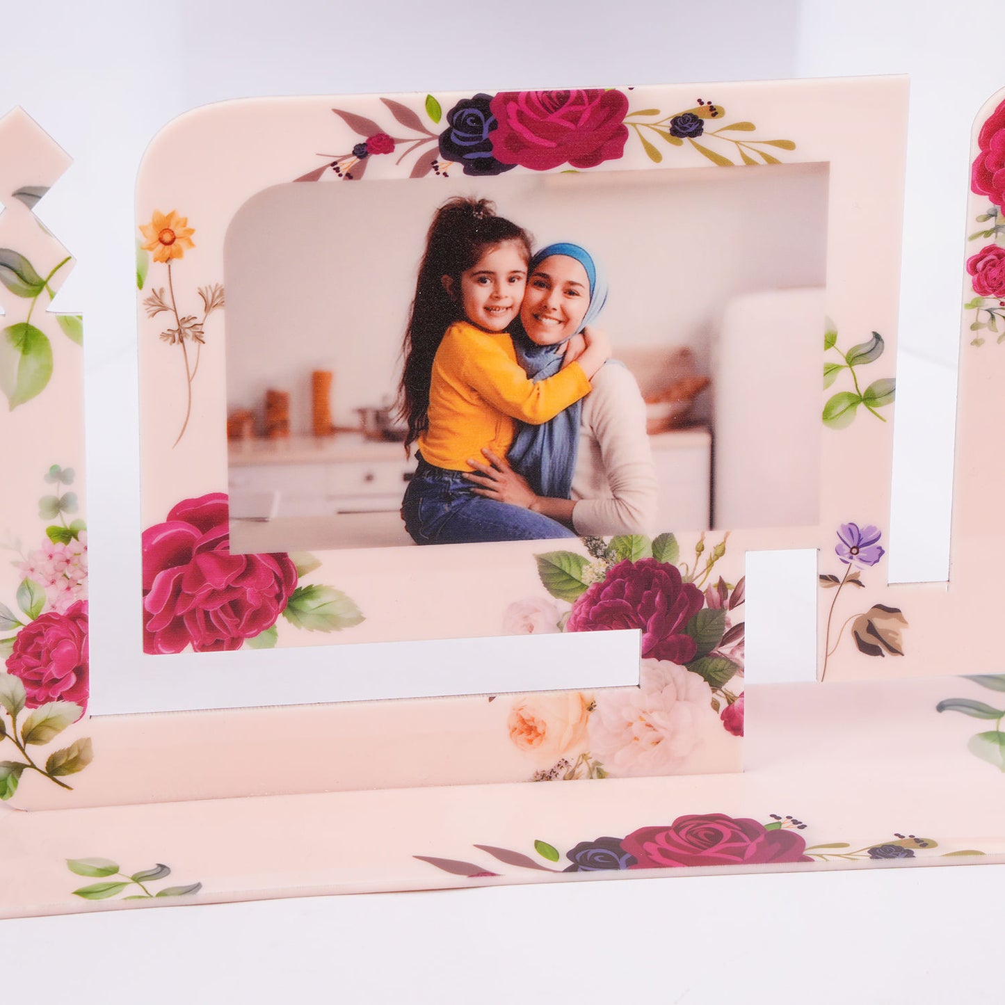 My Mom Floral Acrylic Photo Table Top