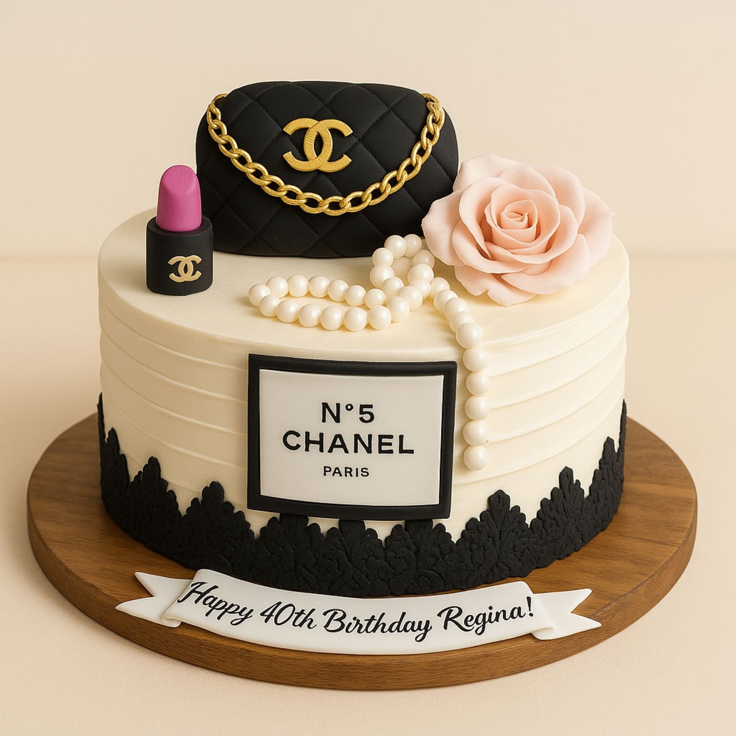 Ladies Birthday Chanel Theme Cake