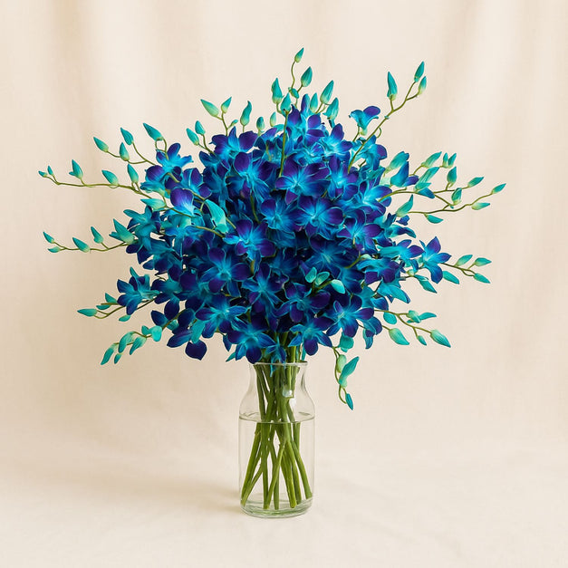Mesmerizing Blue Orchids Flower Vase