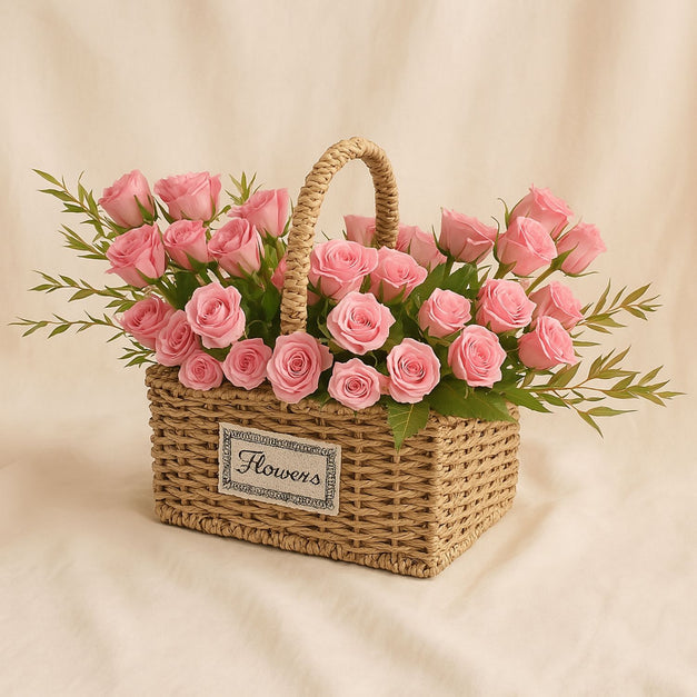 Delicate Spray Rose Basket