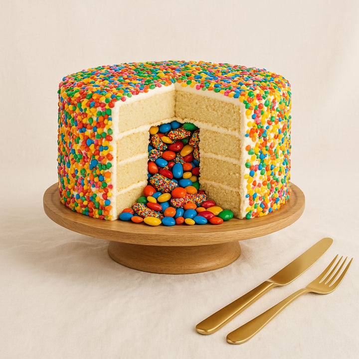 Candy Filled Vanilla Cake