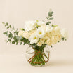 White Rose n Lisianthus Flower Vase