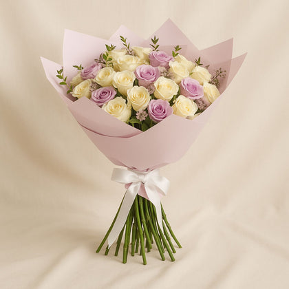 Beautiful Purple and White Rose Bouquet