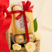 Red Roses n Ferrero Rocher Basket
