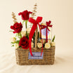 Red Roses n Ferrero Rocher Basket