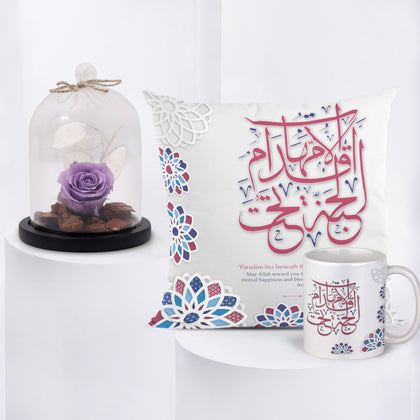 Forever Rose With Cushion n Mug For Mother