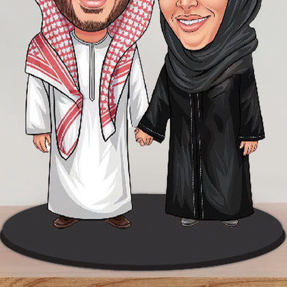 Saudi Couple Caricature Personalized Gift