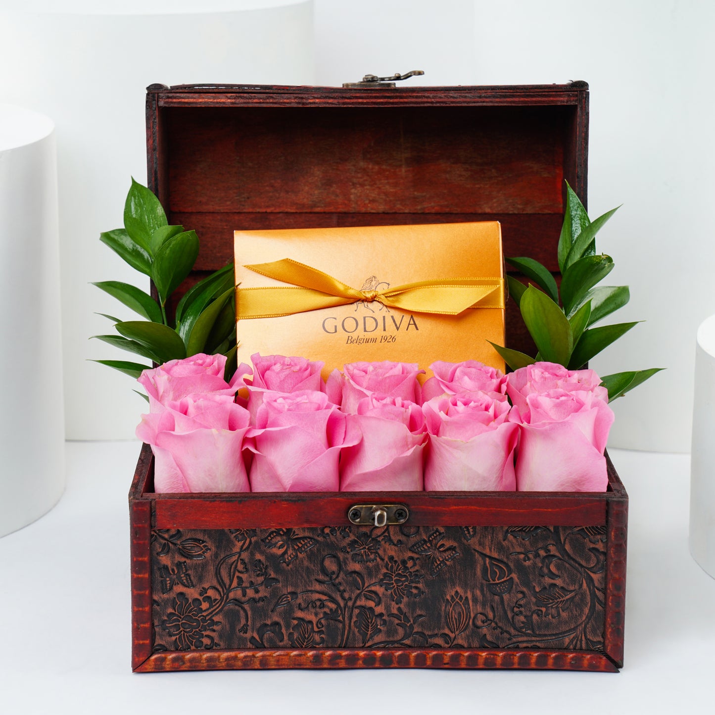 Treasure Box | Pink Roses & Godiva Chocolate