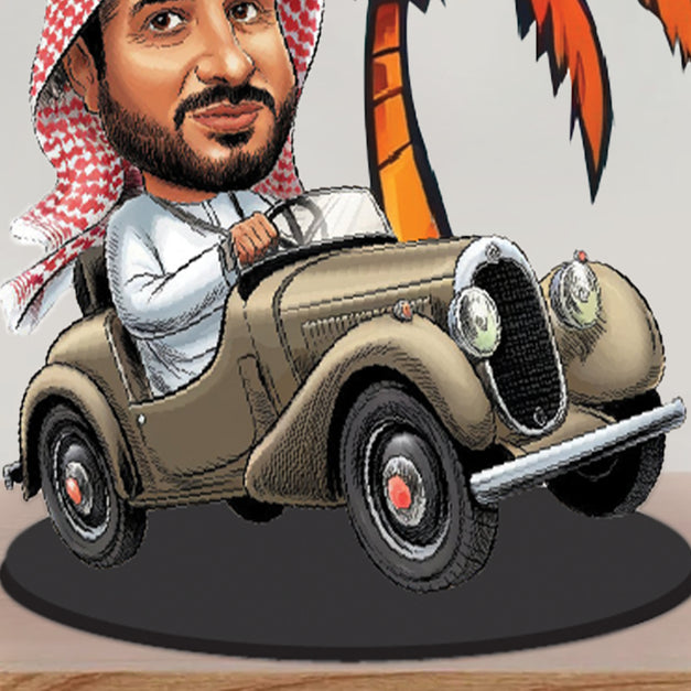 Arabic Custom Caricature in Car