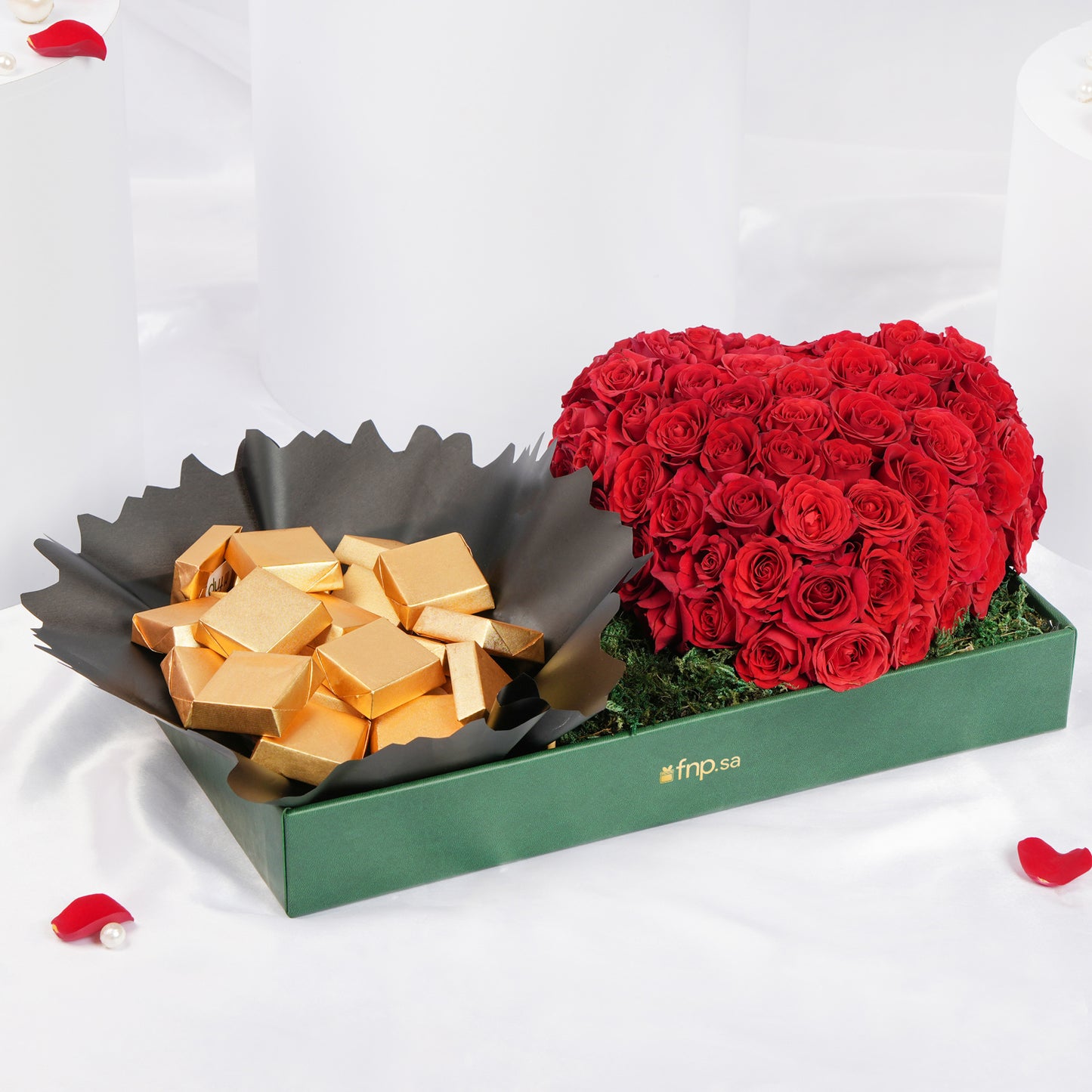 The Spray Rose Heart n Chocolate Tray