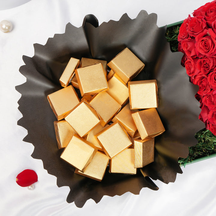 The Spray Rose Heart n Chocolate Tray