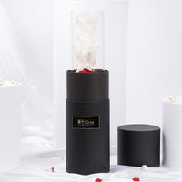 Red Forever Rose in Ebony Black Vase