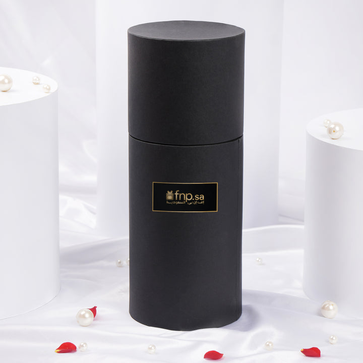 Red Forever Rose in Ebony Black Vase