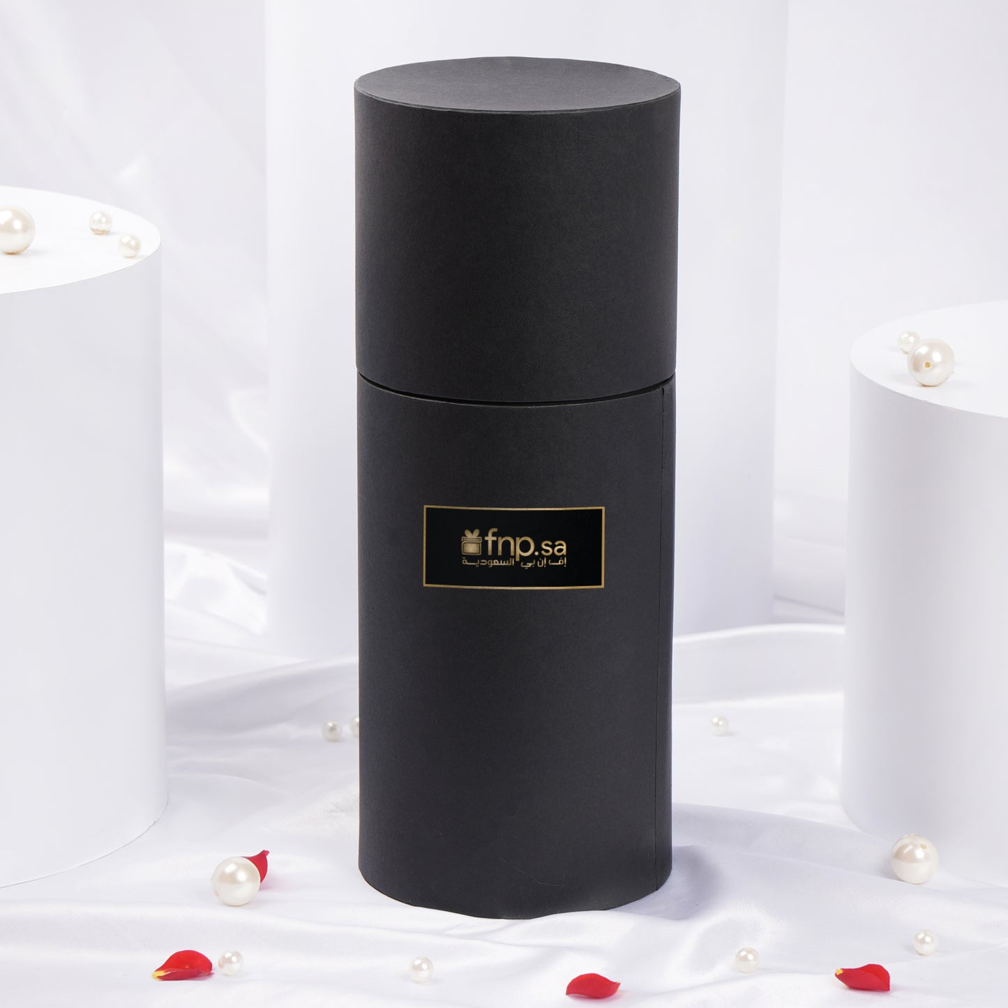 Red Forever Rose in Ebony Black Vase