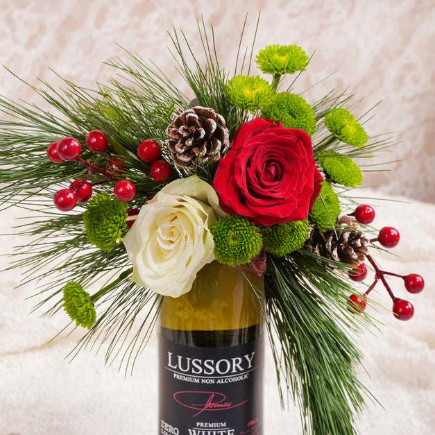 White Chardonnay Non Alcoholic With Flowers