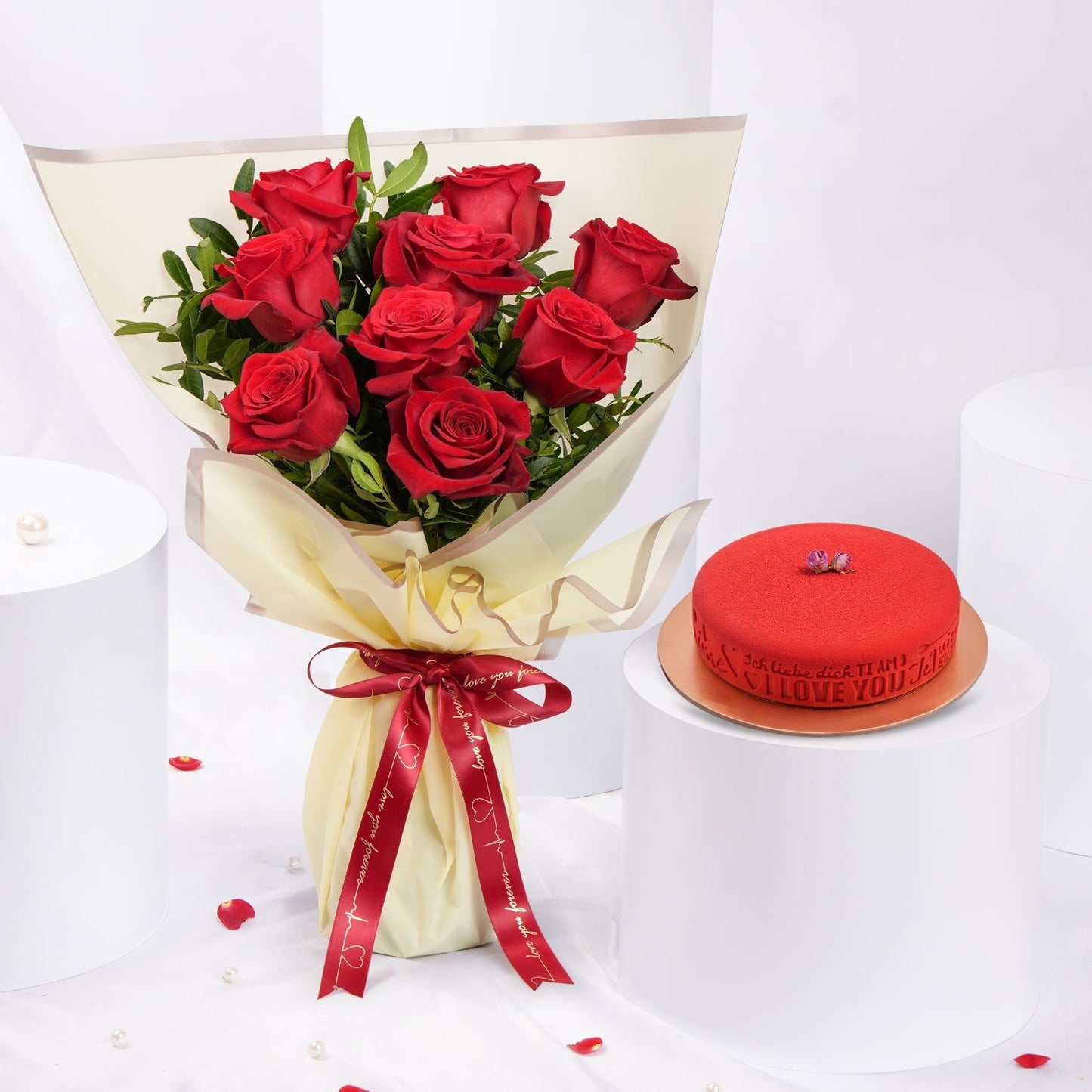 Malika | 9 Red Roses Flower Bouquet