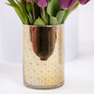 Delicate Purple Tulips Golden Vase
