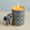 Scented Candle in Elegant Patterned Ceramic Jar