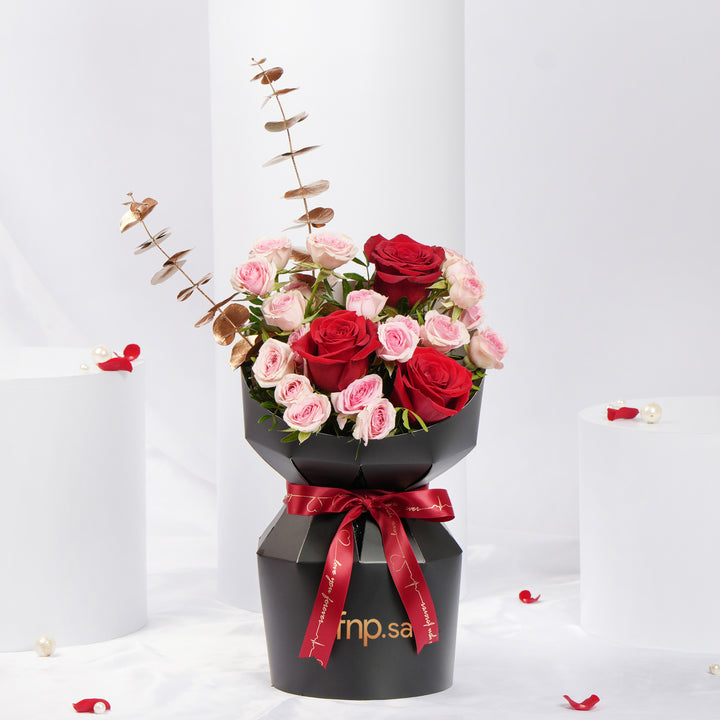 Red n Pink Love Roses Bouquet 